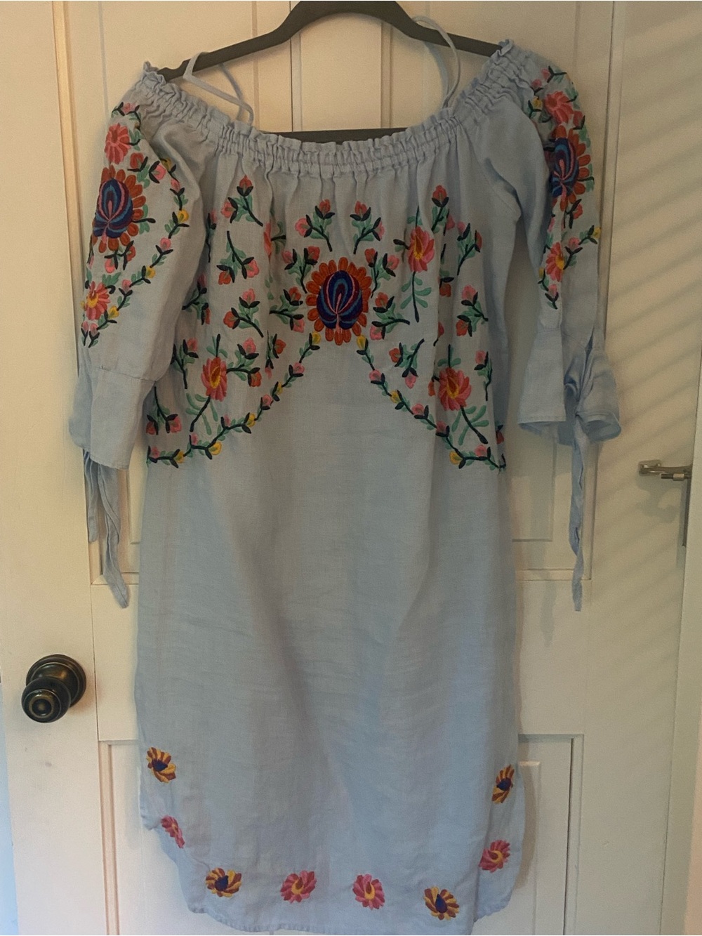 Blue and floral summer dress